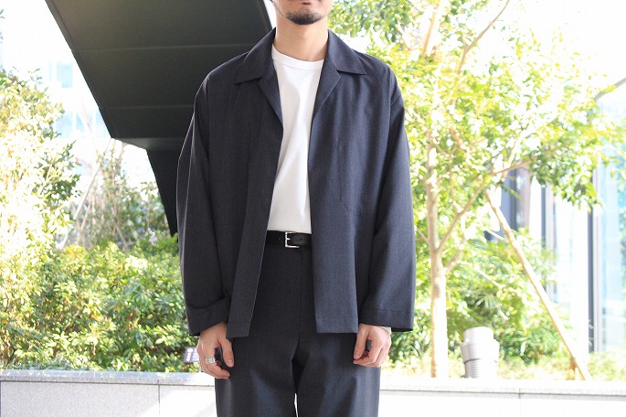 AURALEE / Wool Silk Tropical Shirt Jacket,Slit Slacks / Yonamine 