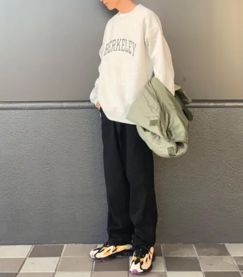 スウェットを使ったコーディネート