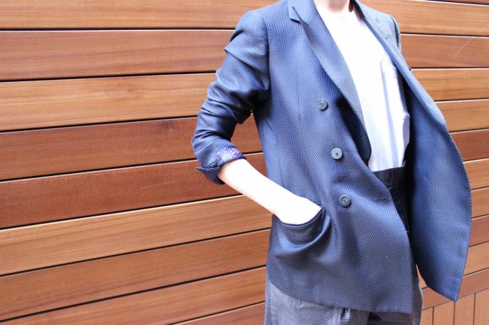 m's  braque <br />
Double Jacket<br />
COLOR / Navy<br />
SIZE / F38<br />
PRICE / 74,000+tax<br />

