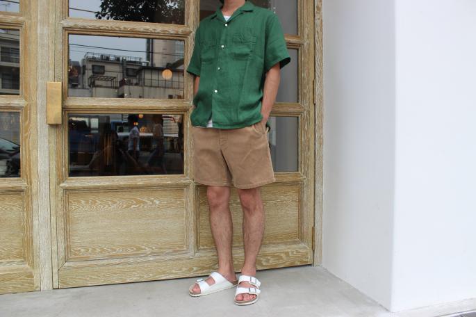 NAISSANCE<br />
LINEN OPEN COLLAR SHIRT<br />
COLOR / GREEN,ORANGE<br />
SIZE / M<br />
Made in Japan<br />
PRICE / 18,000+tax→9,000+tax(50%OFF)<br />
<br />
NAISSANCE<br />
CORDUROY RUGBY SHORTS<br />
COLOR / BEIGE<br />
SIZE / S,M<br />
Made in Japan<br />
PRICE / 18,000+tax→12,600+tax(30%OFF)<br />
