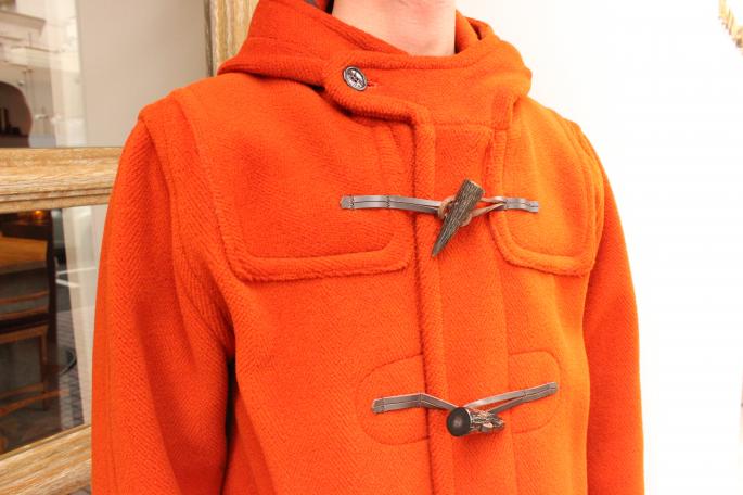 INVERTERE <br />
DUFFLE COAT <br />
COLOR / Orange,Gray,Brown<br />
SIZE / S,M,L<br />
Made in England<br />
PRICE / 89,000+tax