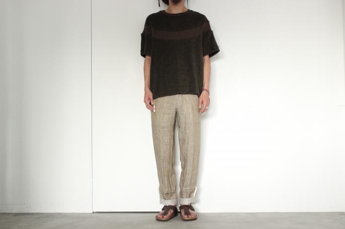 Scye <br />
Pile Tee<br />
COLOR /　Khaki<br />
SIZE / 38.40<br />
Made in Japan<br />
PRICE / 20.000+tax <br />
<br />
KENNETH FIELD<br />
Ez ⅡSlub Twill<br />
COLOR / Lt Brown<br />
SIZE / XS,S<br />
Made in Japan<br />
PRICE / 26,000+tax<br />
<br />
BIRKENSTOCK<br />
RAMSES<br />
COLOR / Dark brown<br />
SIZE / 40,41,42<br />
Made in Germany<br />
PRICE / 7.500+tax<br />
<br />
<br />
<br />
<br />
