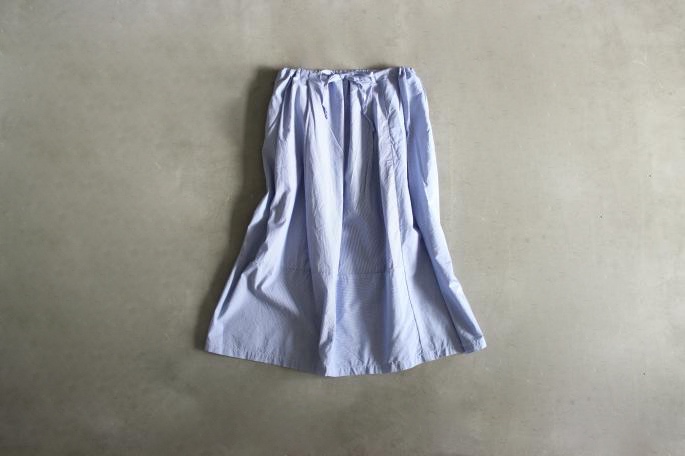 GALLEGO DESPORTES<br />
Stripe Poplin Skirt <br />
COLOR / Blue Stripe<br />
SIZE / S,M<br />
Made in France<br />
PRICE / 29,000+tax<br />
<br />
SOSO PHLANNEL<br />
Jersey x Broadcloth Sleeveless T-shirt <br />
COLOR / White,Navy<br />
SIZE / 34,36<br />
Made in Japan<br />
PRICE / 14,000+tax<br />
<br />
BIRKENSTOCK<br />
Arizona<br />
COLOR / White,Black<br />
SIZE / 35,36,37,38,39<br />
Made in Germany<br />
PRICE / 7,500+tax<br />
<br />
Brady <br />
Calder <br />
COLOR / Red<br />
SIZE / Free<br />
Made in England<br />
PRICE / 29,000+tax<br />
<br />
SIRI SIRI<br />
Arabesque Bangle <br />
COLOR / Beige<br />
SIZE / Free<br />
Made in Japan<br />
PRICE / 35,000+tax