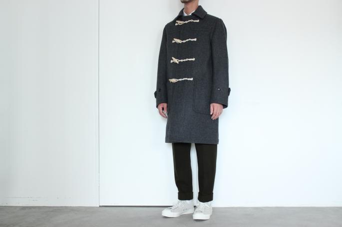 Phlannel<br />
Melton Duffle Coat <br />
COLOR / Gray,Navy<br />
SIZE / S,M,L<br />
Made in Japan<br />
PRICE / 60,000+tax<br />
<br />
Phlannel<br />
Super Fine Melton Tapered Trousers<br />
COLOR / Moss Green,Navy<br />
SIZE / S,M,L<br />
Made in Japan<br />
PRICE / 28,000+tax<br />
<br />
YOUNG&OLSEN The DRYGOODS STORE<br />
Gymnasium Shoes Suede<br />
COLOR / Sand Gray<br />
SIZE / 8,9,9h<br />
Made in Japan<br />
PRICE / 16,000+tax