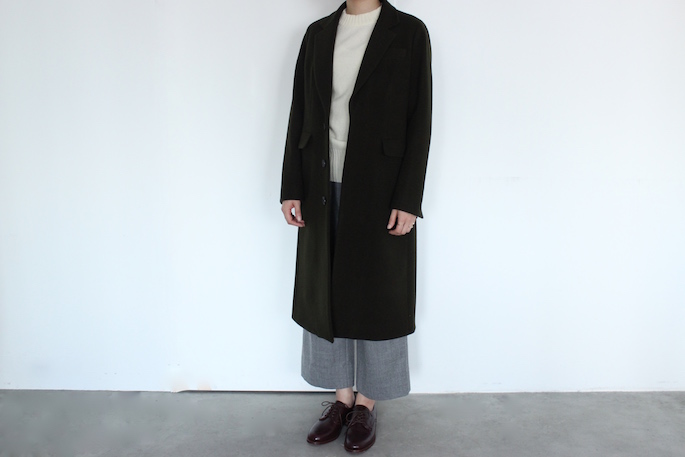 Phlannel<br />
Super Fine Melton Chester Coat <br />
COLOR / Moss Green,Navy<br />
SIZE / 0,1<br />
PRICE / 69,000+tax<br />
Made in Japan<br />
<br />
Phlannel<br />
Lambswool High-Necked Sweater<br />
COLOR / Red,White,Black,Gray,Khaki<br />
SIZE / 0,1<br />
PRICE / 19,000+tax<br />
Made in Japan<br />
<br />
Phlannel<br />
Saxony Flannel Wide Trousers<br />
COLOR / Gray,Navy<br />
SIZE / 0,1<br />
PRICE / 24,000+tax<br />
Made in Japan<br />
<br />
SANDERS<br />
Gibson<br />
COLOR / Bordeaux<br />
SIZE / 4.5<br />
PRICE / 43,000+tax<br />
Made in England