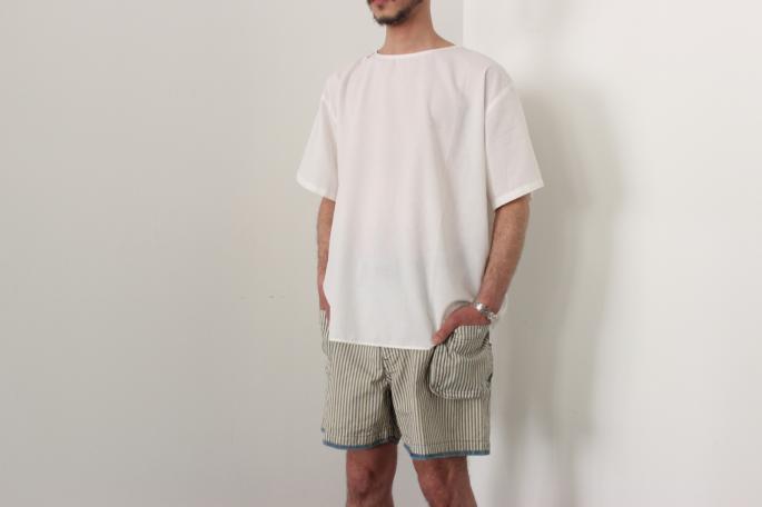 HIGHT / 169㎝<br />
WEAR SIZE /Tops M,Bottoms S<br />
<br />
Porter Classic<br />
Basque Shirt<br />
COLOR / White<br />
SIZE / M,L<br />
PRICE / 18,000+tax<br />
<br />
Summer Hickory<br />
COLOR / Blue<br />
SIZE / S,M<br />
PRICE / 28,000+tax<br />
<br />
Made In Japan