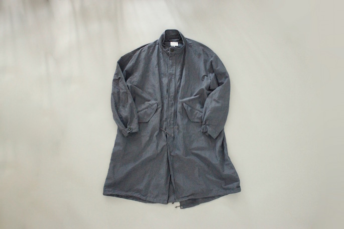 HIGHT / 168cm<br />
WEAR SIZE / M<br />
<br />
Phlannel<br />
Silk Ramie End on End Field Coat  <br />
COLOR / BlueGray<br />
SIZE / M<br />
Made In Japan<br />
PRICE / 98,000+tax
