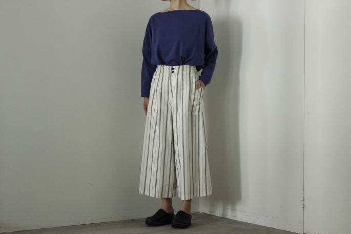 HIGHT / 159cm<br />
WEAR SIZE / 0<br />
<br />
Phlannel<br />
Pillow Stripe Super Wide Utility Trousers <br />
COLOR / White,Khaki<br />
SIZE / 0,1<br />
Made In Japan<br />
PRICE / 29,000+tax<br />
<br />
OUTIL<br />
TRICOT LOCROMAN<br />
COLOR / White,Gitan,W Royal	<br />
SIZE / 0<br />
Made In Japan<br />
PRICE / 14,000+tax	<br />
<br />
Needles<br />
Troentrop<br />
COLOR / Black<br />
SIZE / 35,36,37,38<br />
Made In Japan<br />
PRICE / 24,000+tax<br />
