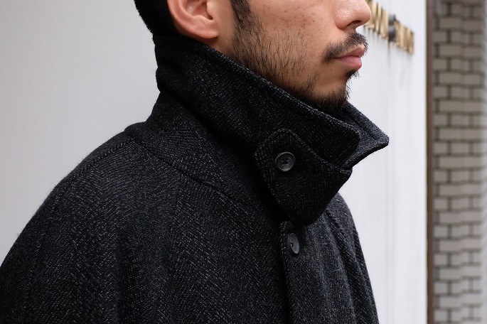 国産】 phlannelフランネルArles Wool Tweed Coatコート ステンカラー